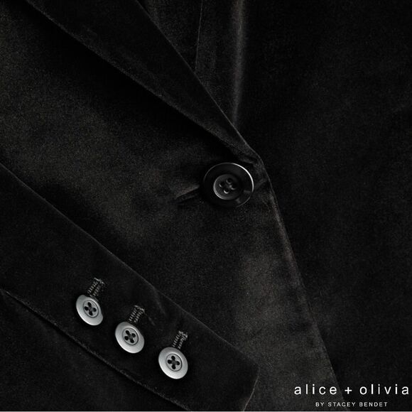Alice + Olivia **NWT** Macey Velvet Black Blazer - Picture 10 of 15